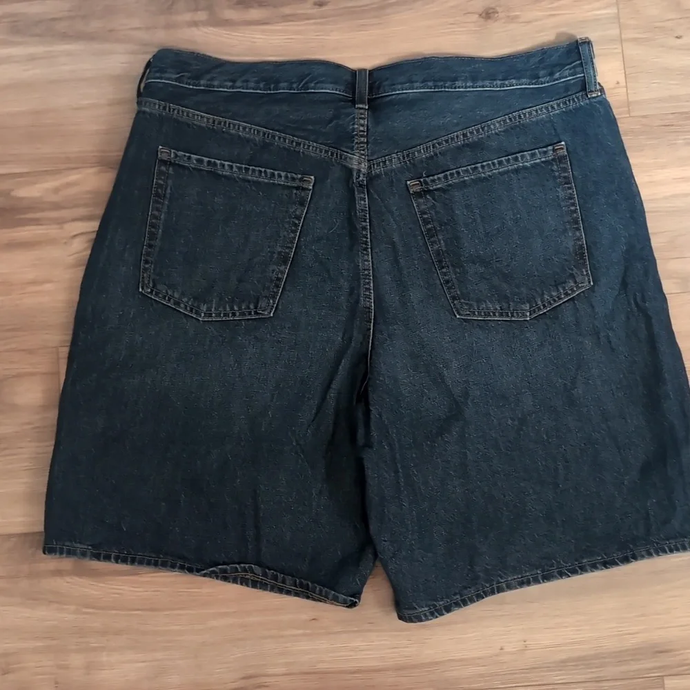 Classic Dark Blue Denim Women's Baggy Shorts